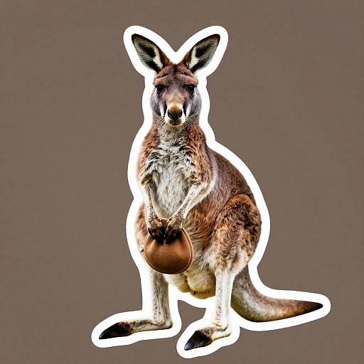 Kangaroo with Baby Pouch Sticker