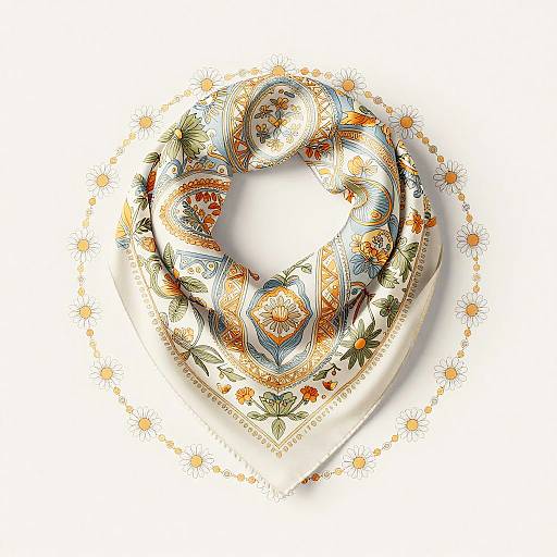 Elegant Floral 2D Scarf Pattern
