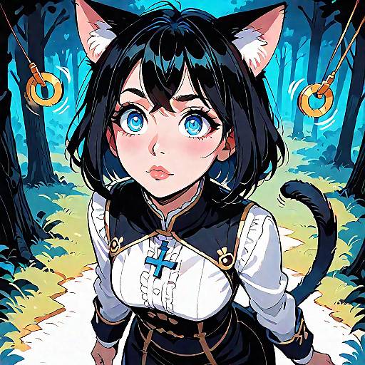 Hypnotic Anime Girl in Forest