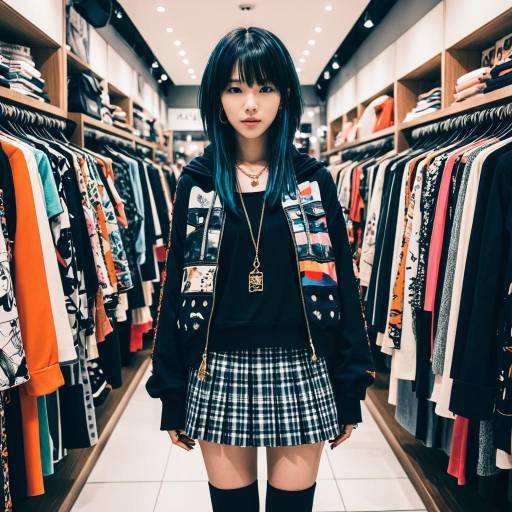 Young Woman Standing in Clothing Store