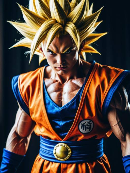 Photorealistic Super Saiyan Cosplay Portrait