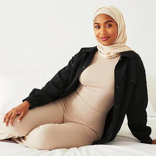 Confident Woman in Casual Stylish Hijab