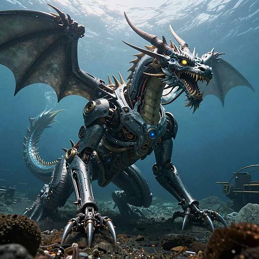 Epic Underwater Cyberpunk Sea Dragon