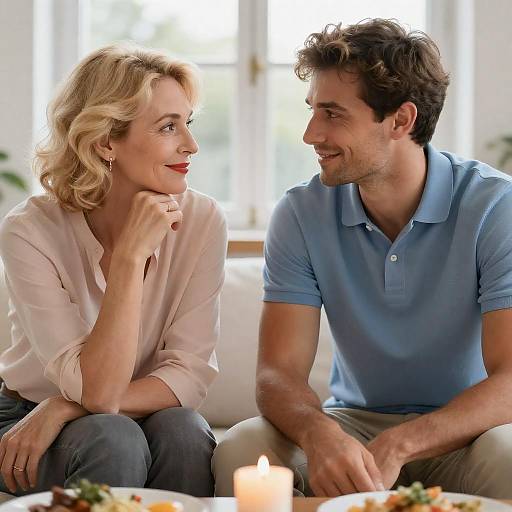 Candlelit Cozy Dinner Couple Portrait