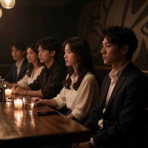 Candlelit Bar: Moody Intimate Portrait