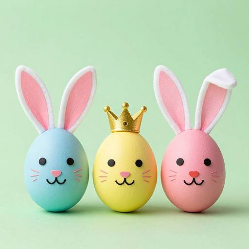Whimsical Easter Eggs with Bunny Ears