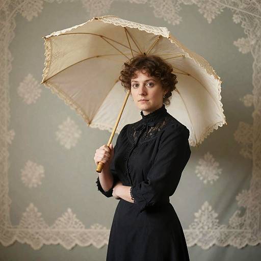 Irish Suffragette with Parasol in 1910s Style Portrait