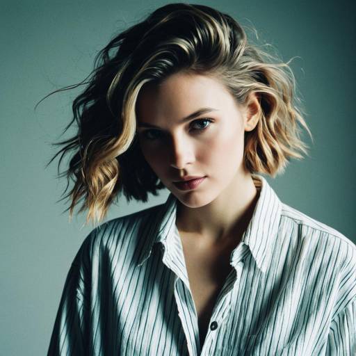 Fashion Model with S-Waves Hairstyle