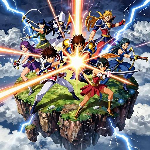 Anime Intense Floating Island Battle