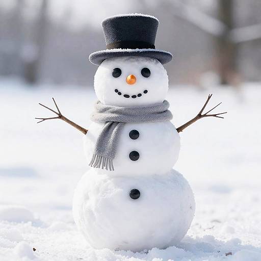Photorealistic Fantasy Snowman in Winter