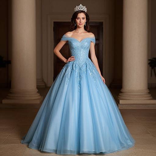 Victorian Queen in Blue Gown