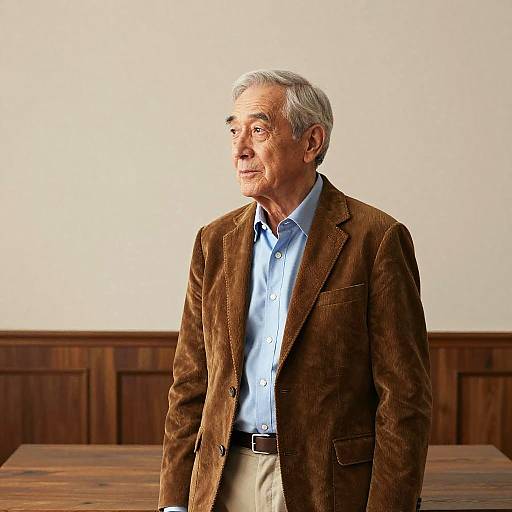 Elegant Elderly Writer in Classic Study