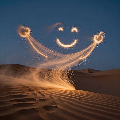 Glowing Laughter Sandstorm in Desert