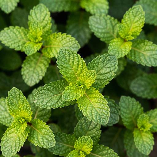 Vibrant Close-Up of Fresh Mint Leaves