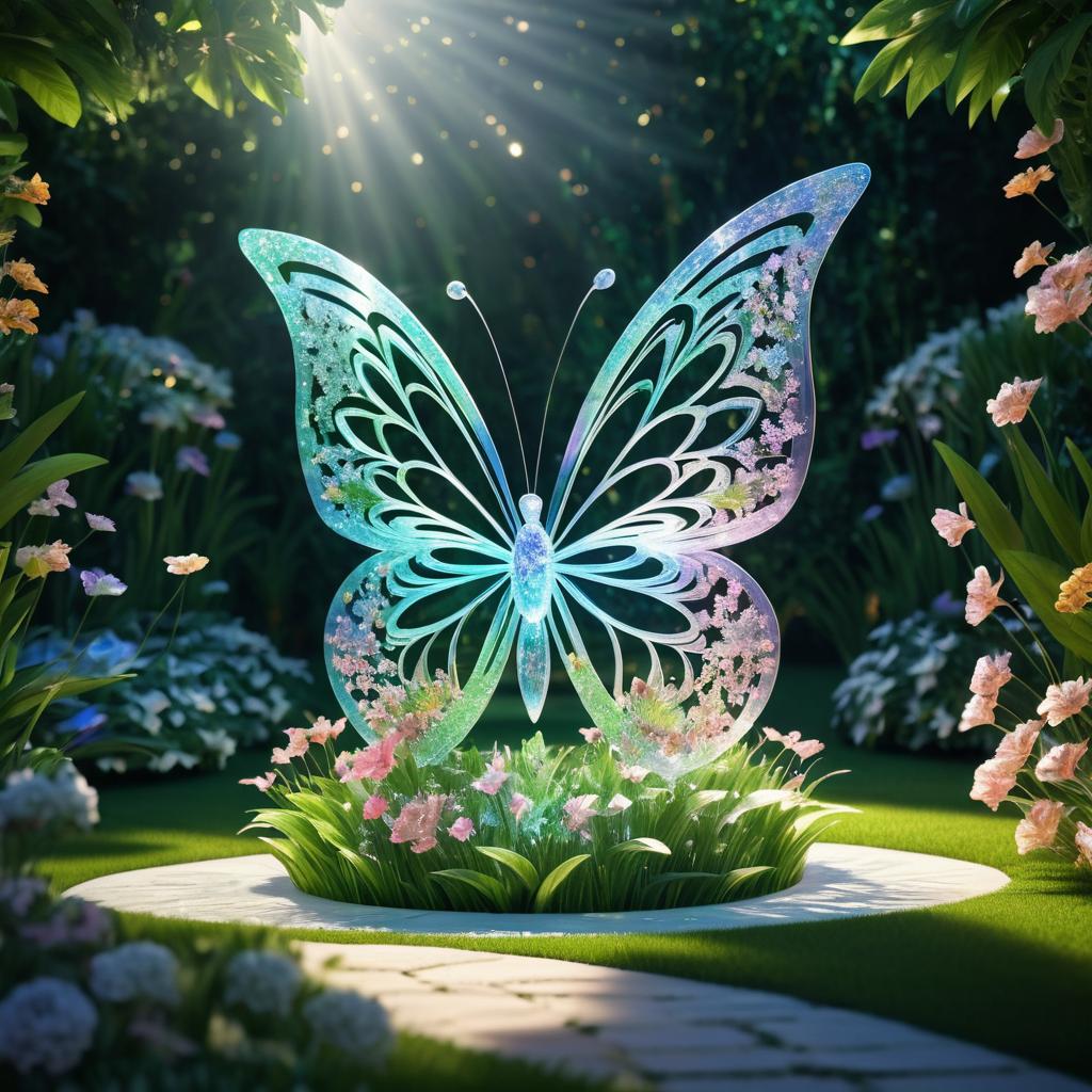 3D Transparent Butterfly Garden Sculpture