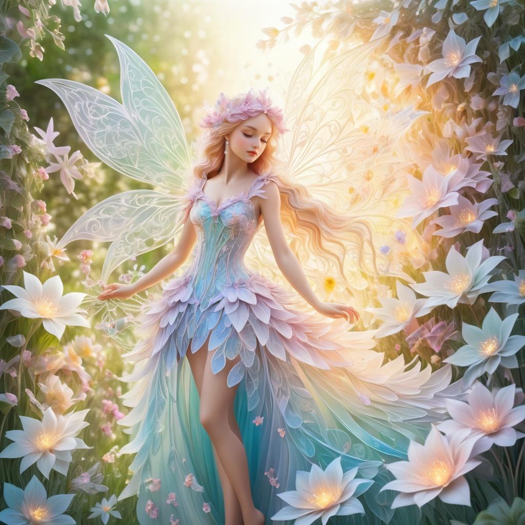 Whimsical Floral Fairy in a Garden