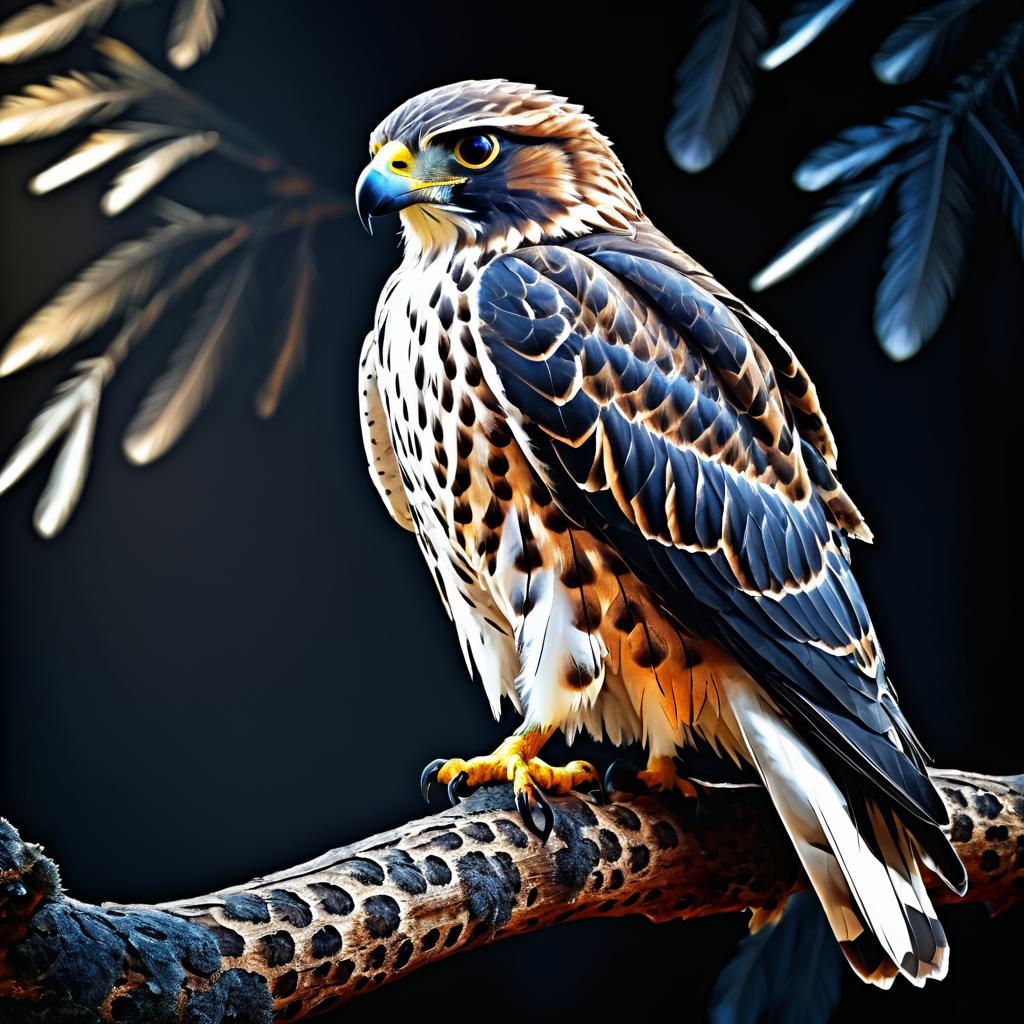 Majestic Falcon Portrait with Intricate Details