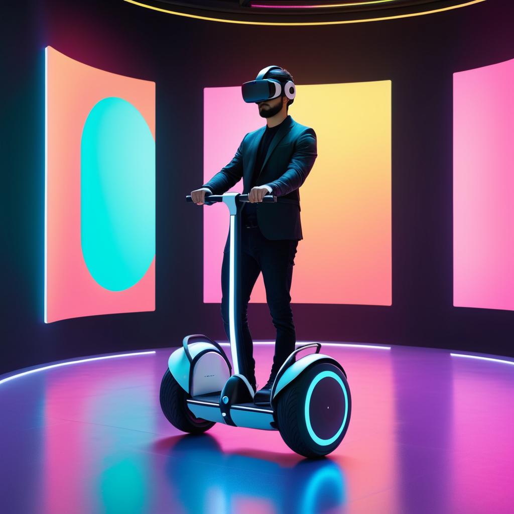 Minimalist Segway in Colorful VR Space