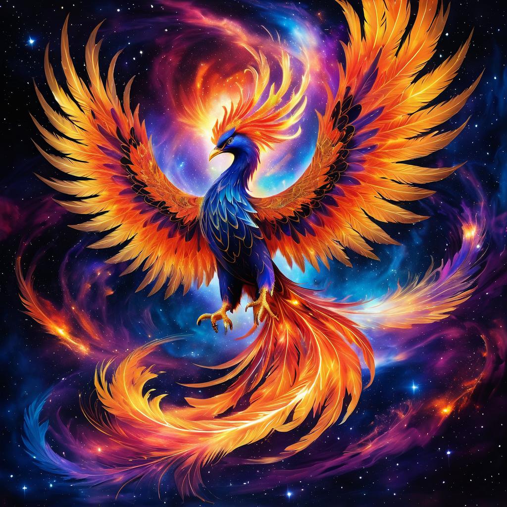 Celestial Phoenix in Cosmic Landscape