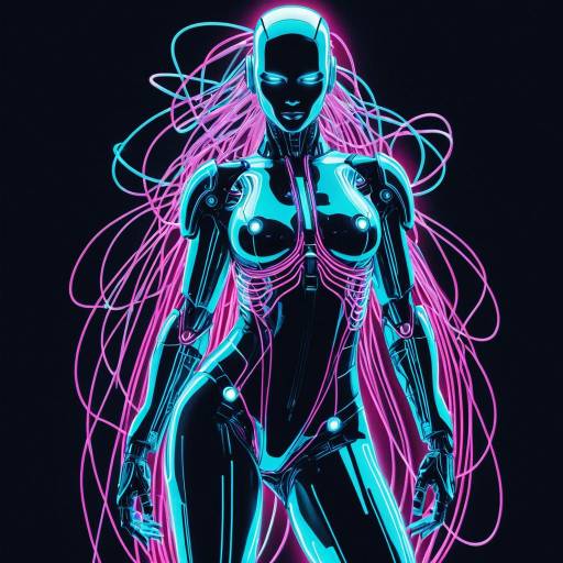 Futuristic Vaporwave Android Illustration