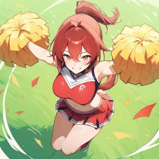 Dynamic Cheerleader in Action Scene