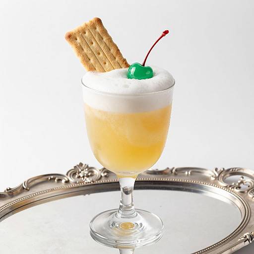 Vibrant Cocktail on Silver Tray