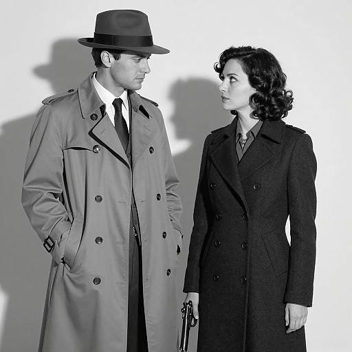 Mysterious Duo in Classic Noir Style
