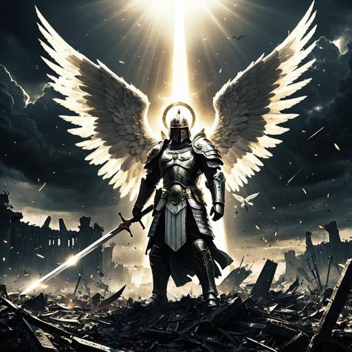 Celestial Warrior Above a War-torn Realm