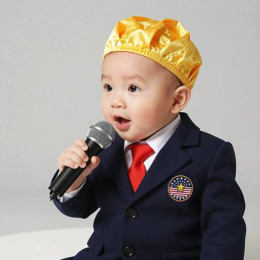 Infant in Baby Trump Presidential Costume