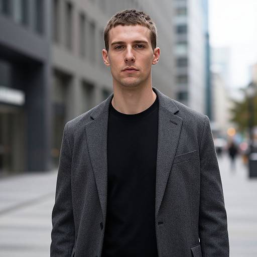 Confident Fit Man with Buzz Cut Mullet