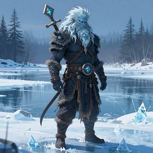 Mystic Ice Shaman by Frozen Lake