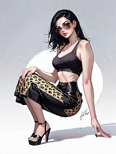 Stylish Comic Girl in Trendy Attire