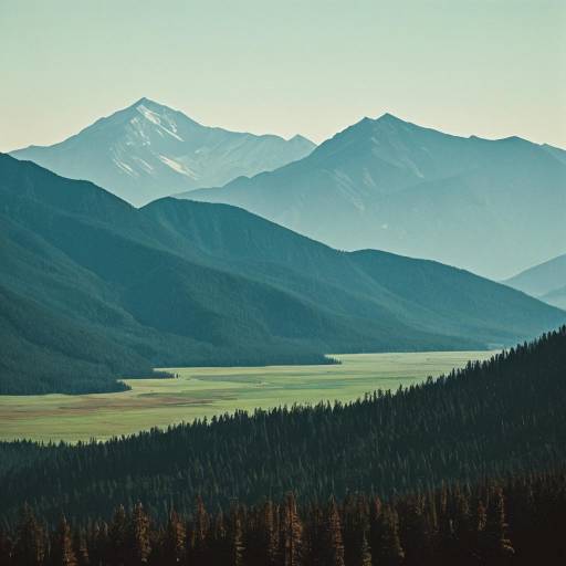 Cyberpunk Forest with Majestic Mountains