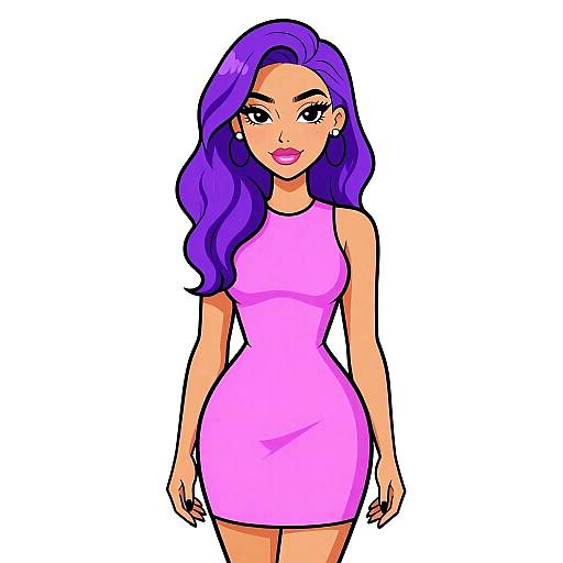 Elegant Woman in Vibrant Pink Mini Dress