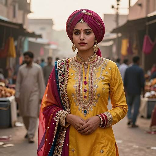 Vibrant Punjabi Traditional Market Scene