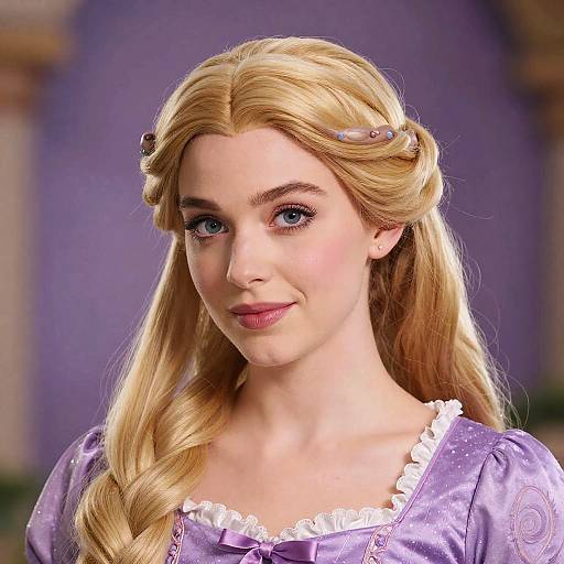 Rapunzel Costume Wig Close-Up Portrait