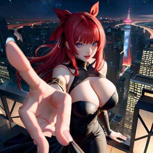 Aesthetic Anime Girl on a Rooftop