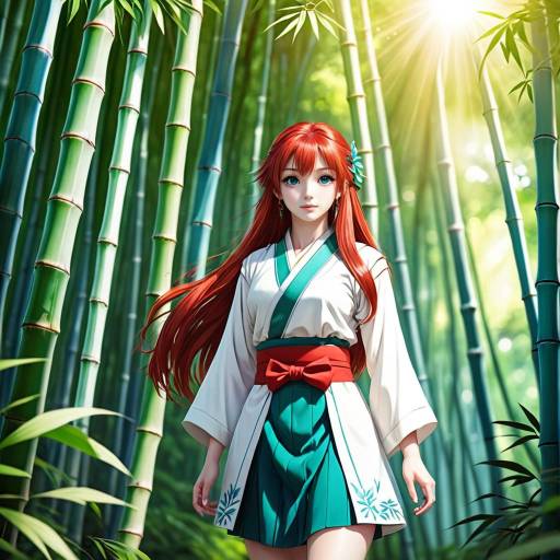 Anime Girl in Bamboo Forest
