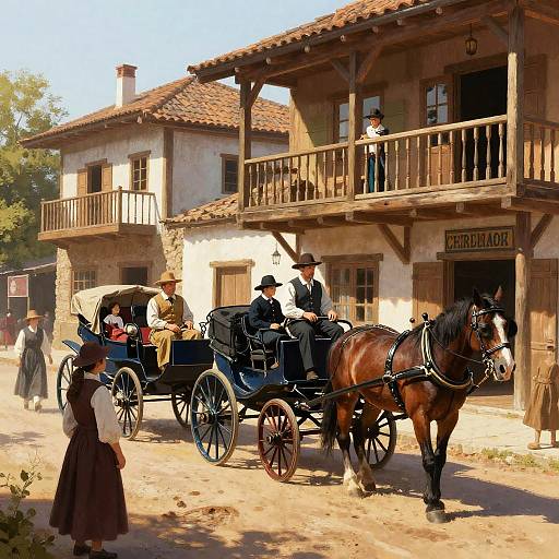 Vibrant Old Western Town Scene