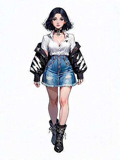 Casual Chic Girl in Denim Jacket