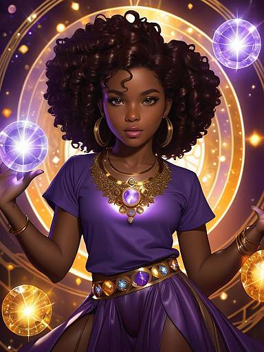 Powerful Sorceress in Modern Elegance