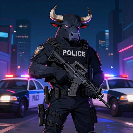 Cyberpunk Bull Shapeshifter SWAT
