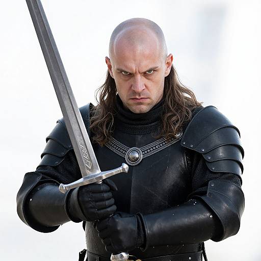 Fierce Medieval Warrior with Sword