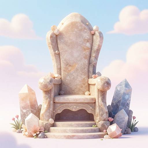 Fantasy Stone Throne in Pastel Utopia