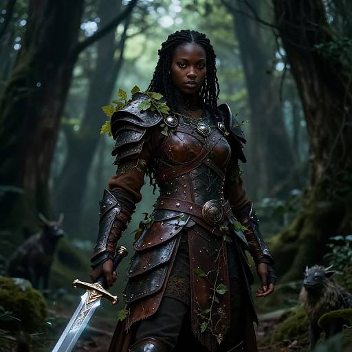 Black Futa Warrior in Enchanted Forest