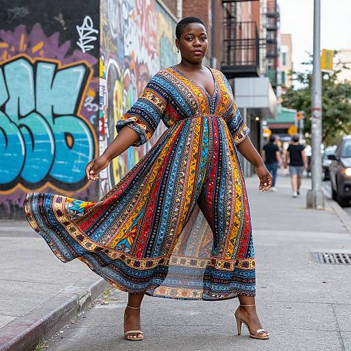 Empowered Plus Size Woman in Boho Style