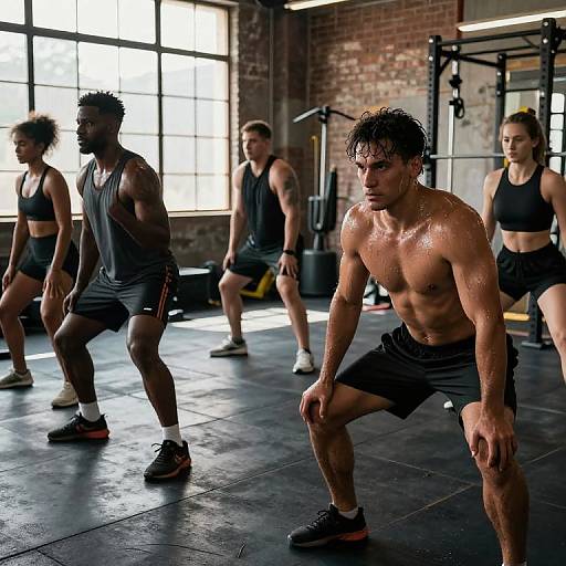 Diverse Athletes Training in Urban Gym