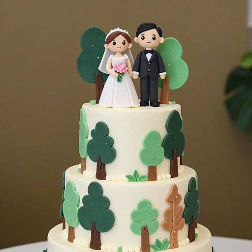 Whimsical Forest Two-Tier Wedding Cake