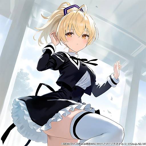 Illustration of Andou tazusa, assault lily in the style of Bob (biyonbiyon)