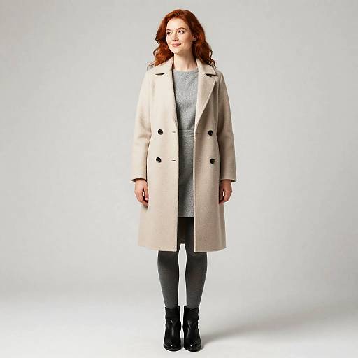 Charming Woman in Beige and Gray